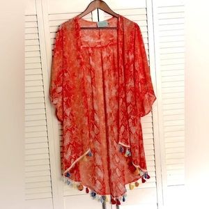 Judith March swim cover up, beach cover up, sheer bathing suit cover up size‎ S